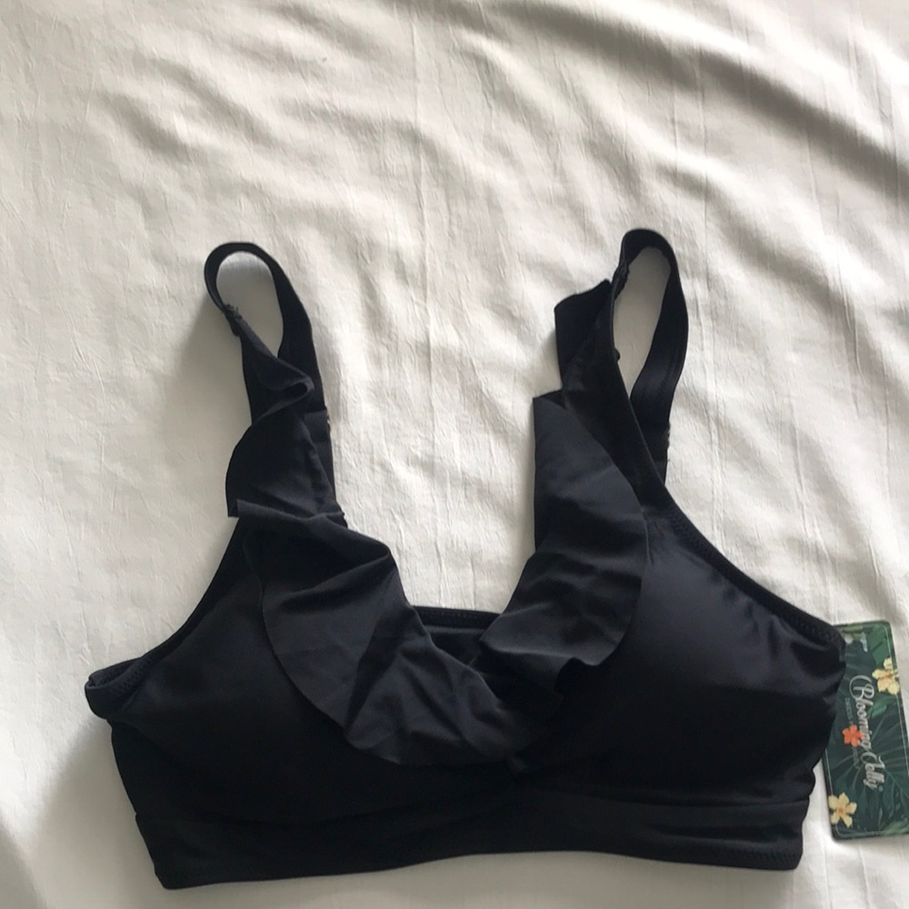Black Ruffled Women's Bralette
